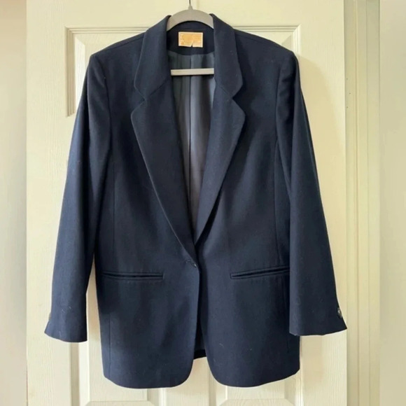 Pendleton 100% virgin wool blazer, navy blue size 14 - Picture 1 of 10